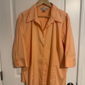 dressbarn Orange Button Down Shirt